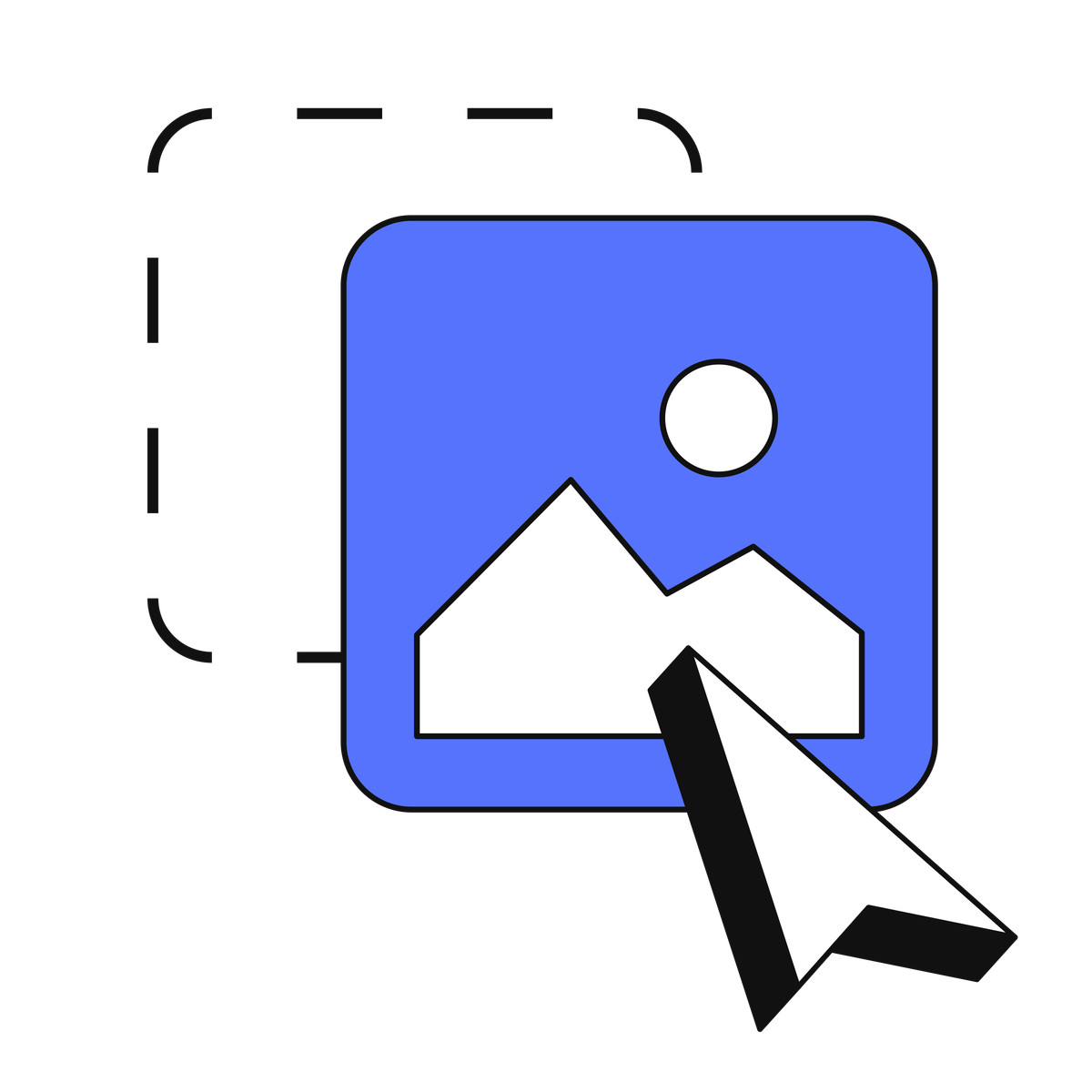 Иллюстрация Image upload icon for drag and drop photo selection в стиле — скачать в форматах PNG, SVG