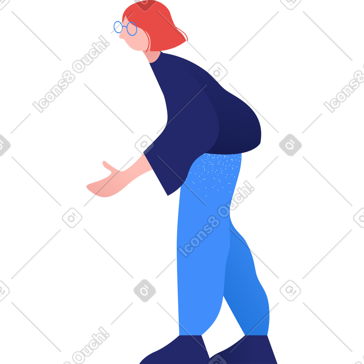 Clip スタイルの Woman のイラストをPNG、SVG形式でダウンロード