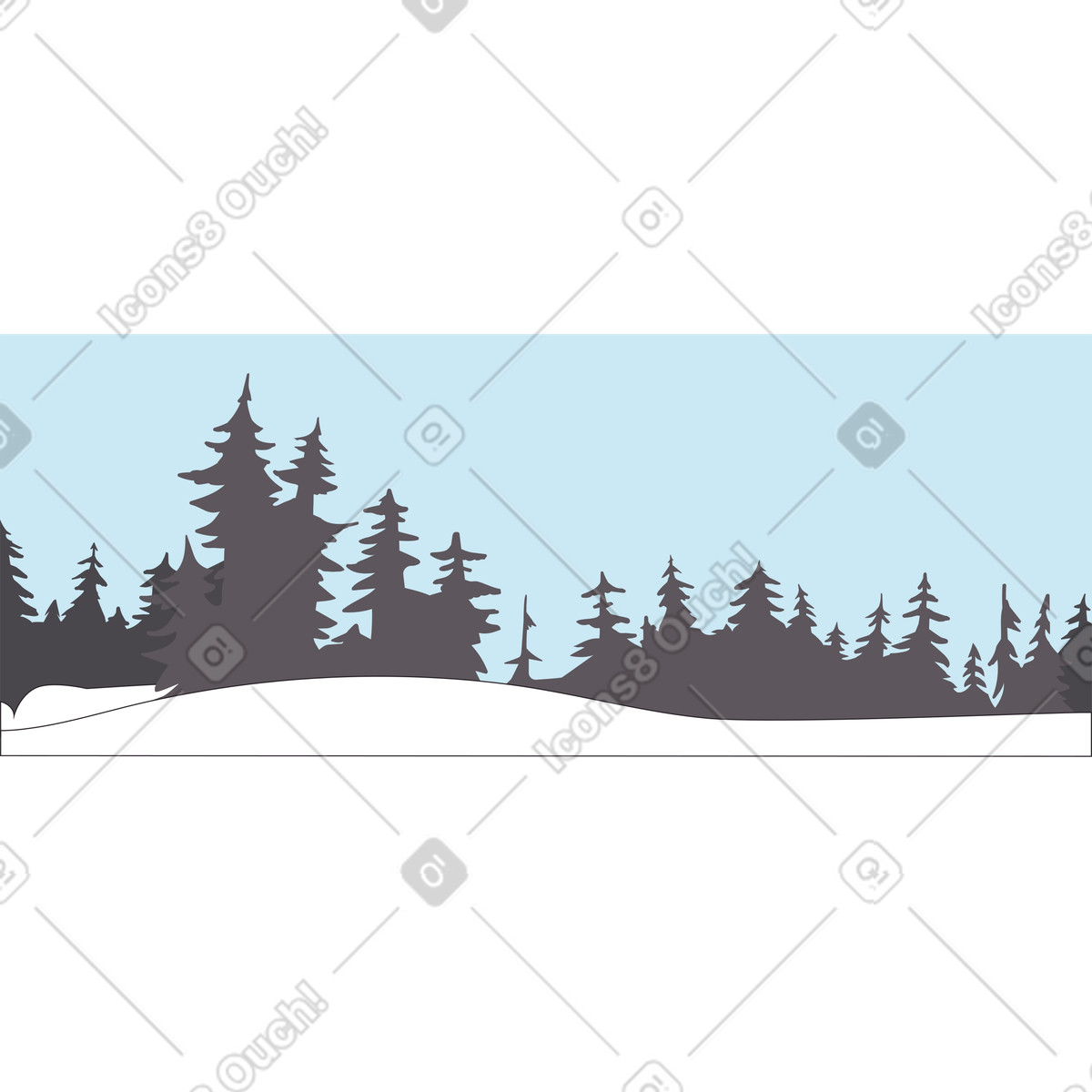 Eastwood 스타일의 Winter landscape with snow 일러스트레이션 PNG, SVG 다운로드