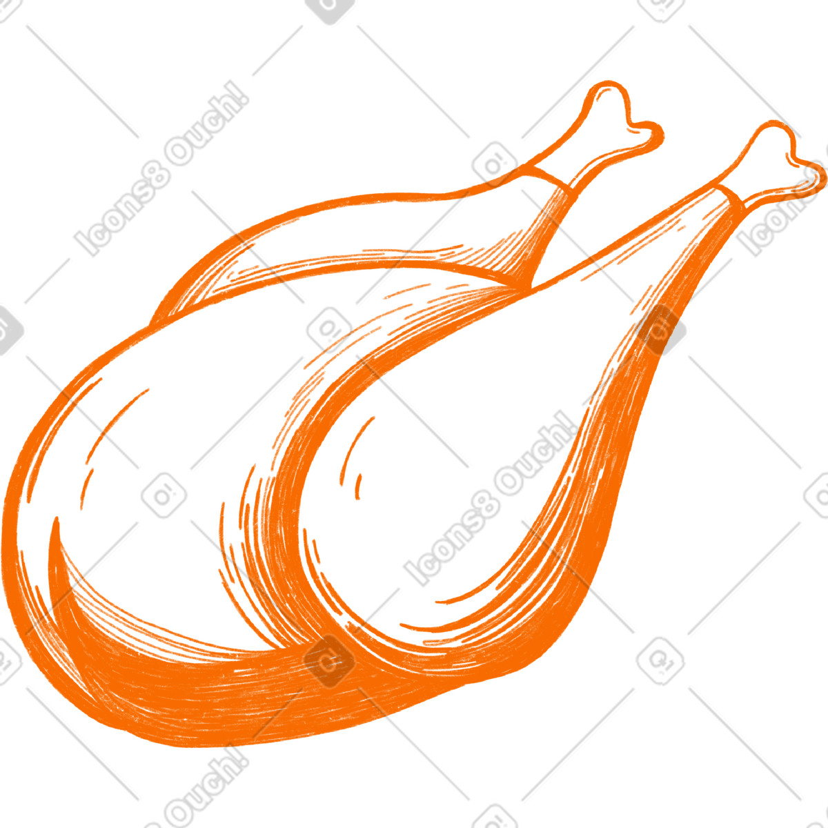 Illustration Holiday baked chicken dans le style Biro à télécharger aux formats PNG, SVG
