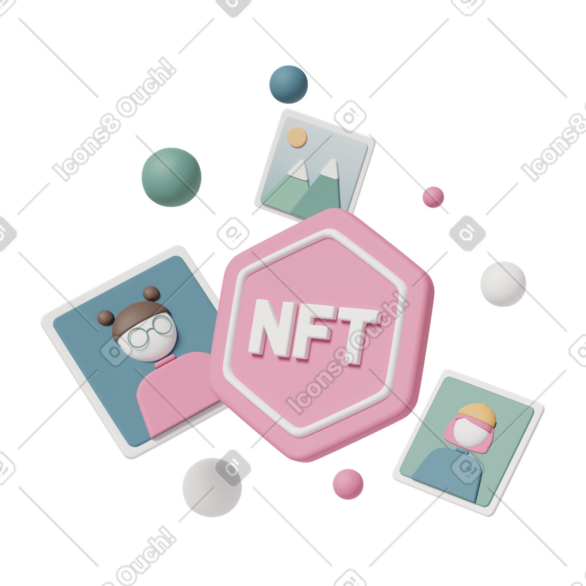 Ilustração de Nft art composition em no estilo 3D Casual life para baixar em PNG, SVG