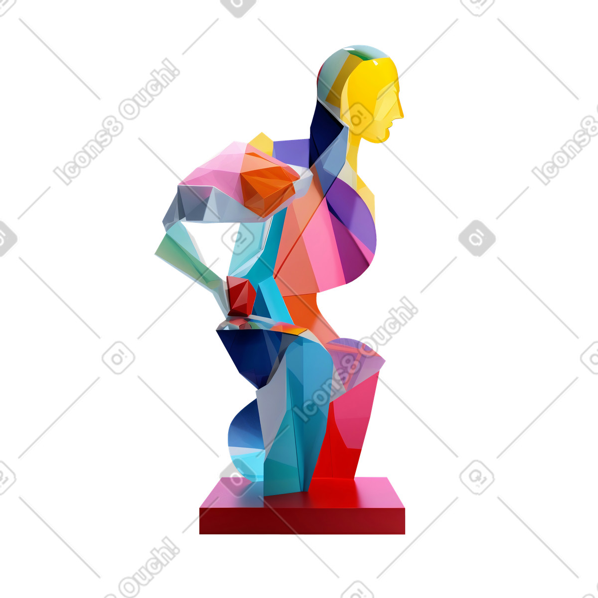 下载 3D Construction 风格的 人类的抽象剪影 插画，支持 PNG、SVG 格式