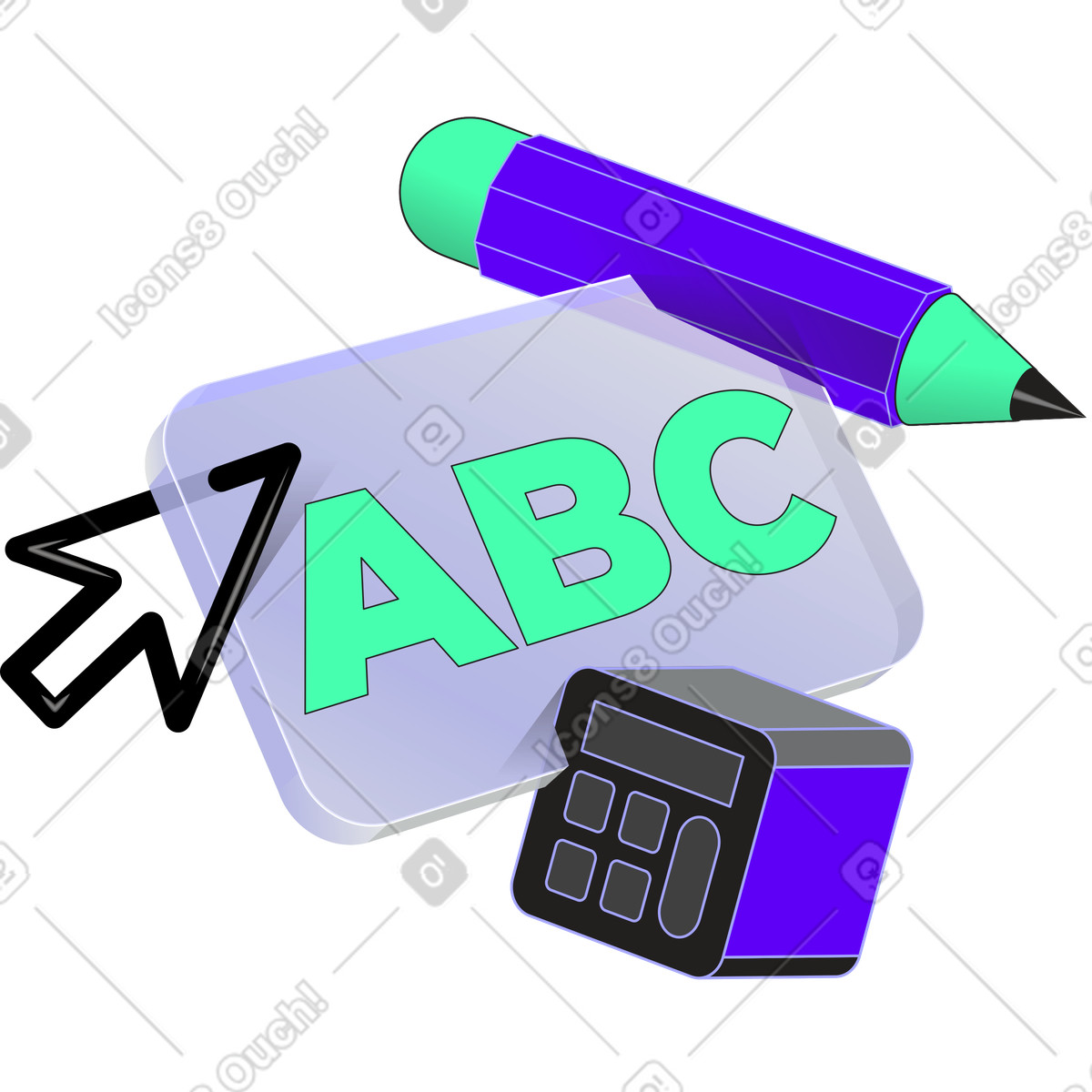Scritte in testo abc illustrazione stile Incut scarica PNG, SVG
