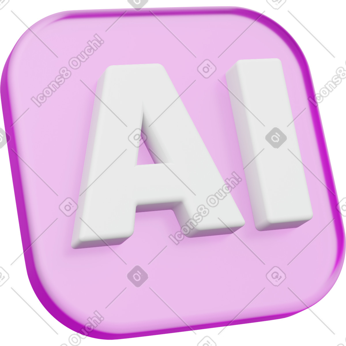 Ilustração de Ícone ia, etiqueta tecnológica, conceito inteligência artificial em no estilo 3D Playful para baixar em PNG, SVG