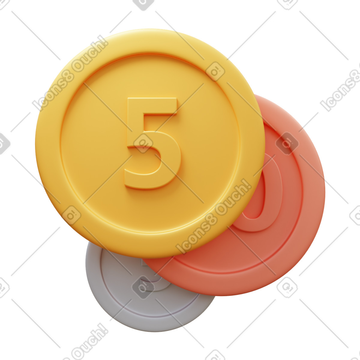 Ilustração de Coins em no estilo 3D Fluency para baixar em PNG, SVG