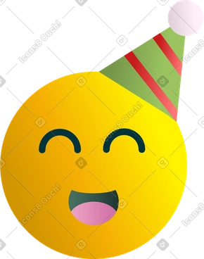 Happy emoji in a new year's hat PNG, SVG