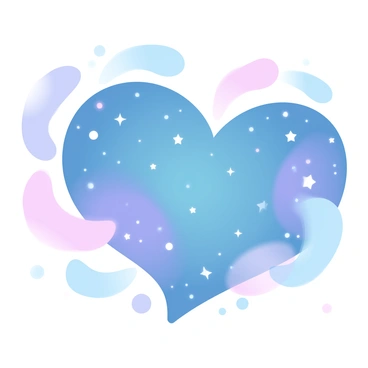 A vulva illustration with a galaxy theme, filled with stars and cosmic swirls