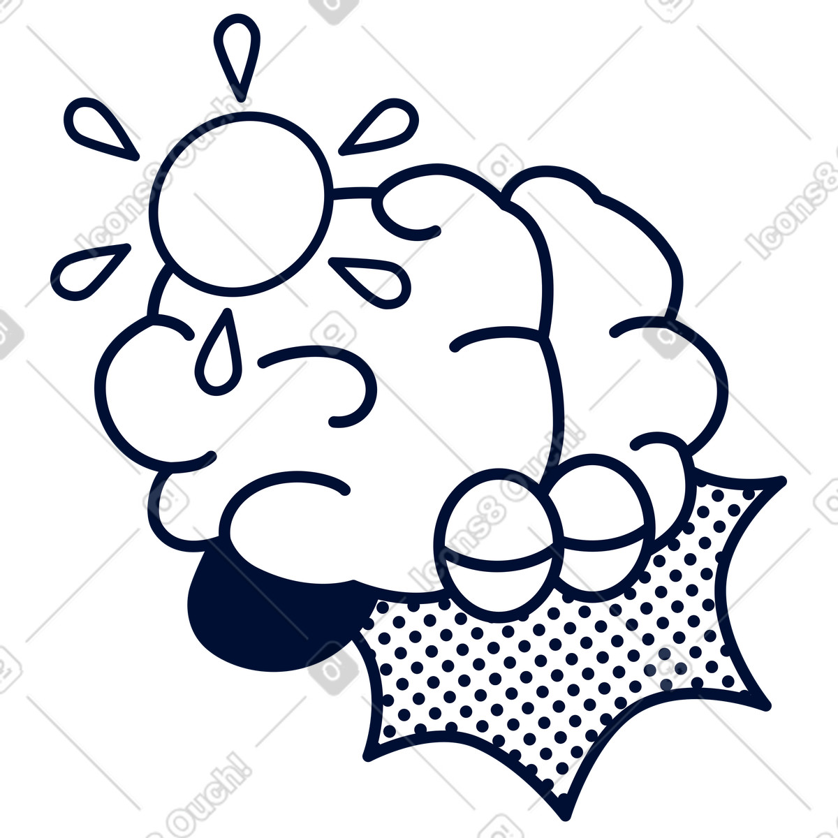 Illustration Brain with sun, mindfulness and emotional wellness dans le style Blink à télécharger aux formats PNG, SVG