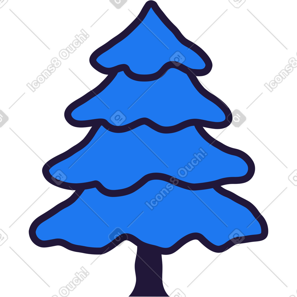 Conifer スタイルの Pine tree のイラストをPNG、SVG形式でダウンロード