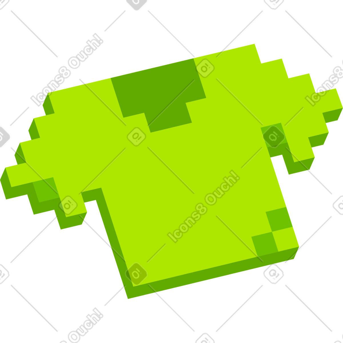 Pixel t-shirt illustration in 8bit style download in PNG, SVG