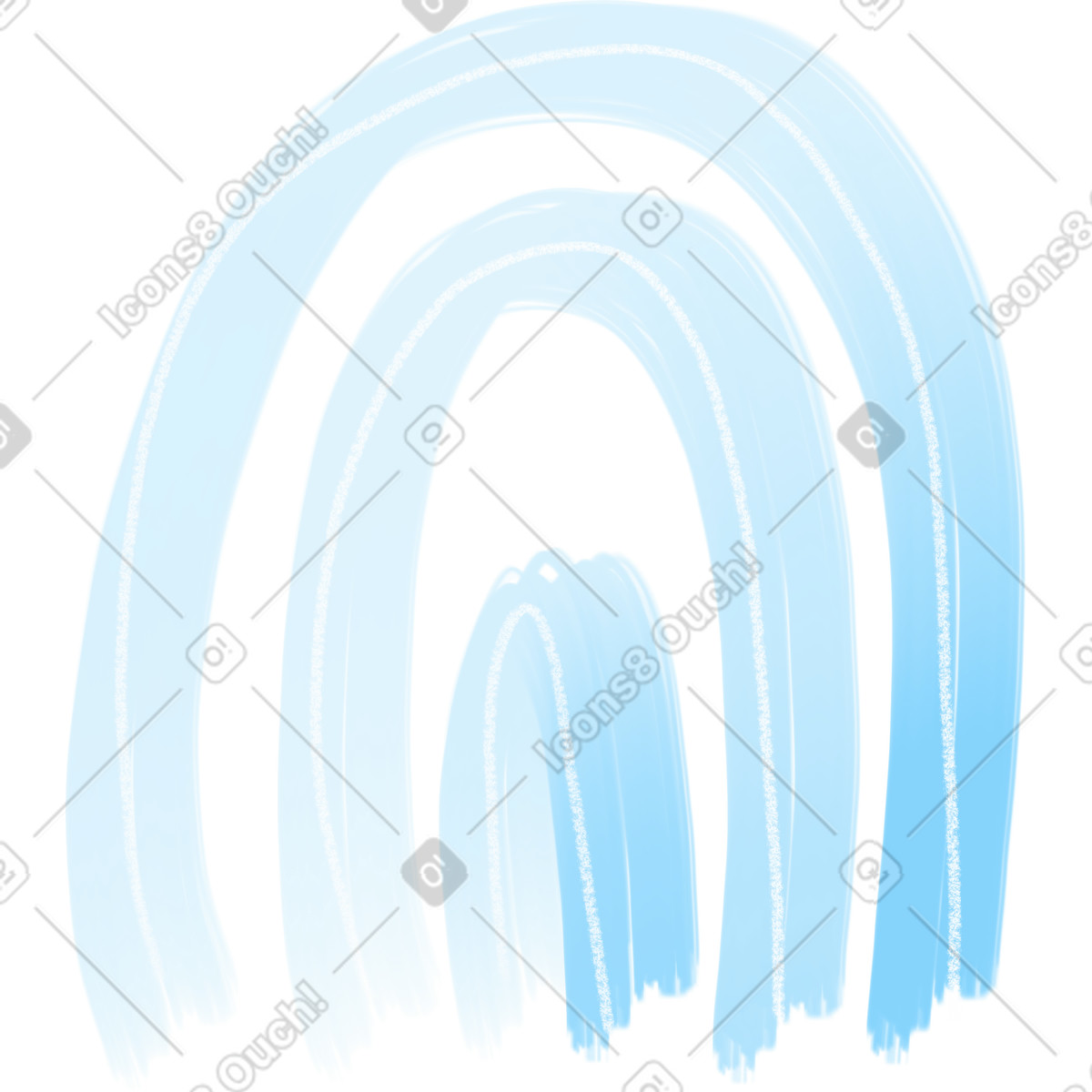 Doodle スタイルの Rainbow blue のイラストをPNG、SVG形式でダウンロード