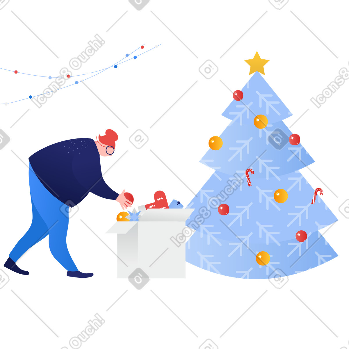Ilustração de Decore a árvore em no estilo Clip para baixar em PNG, SVG