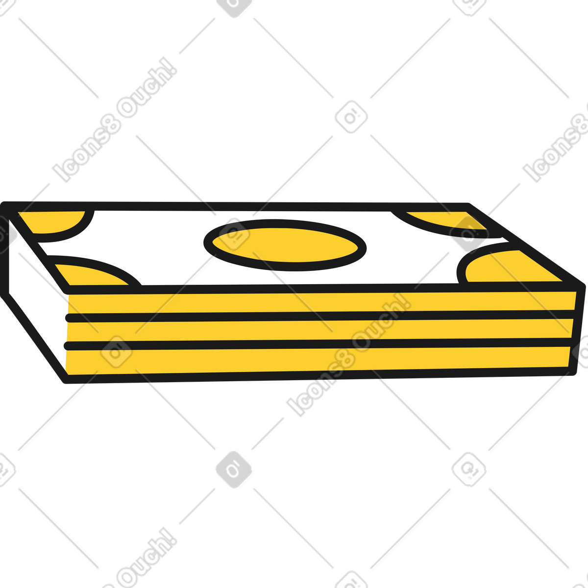 Geldpaket-Illustration im Taxi-Stil als Download in PNG, SVG