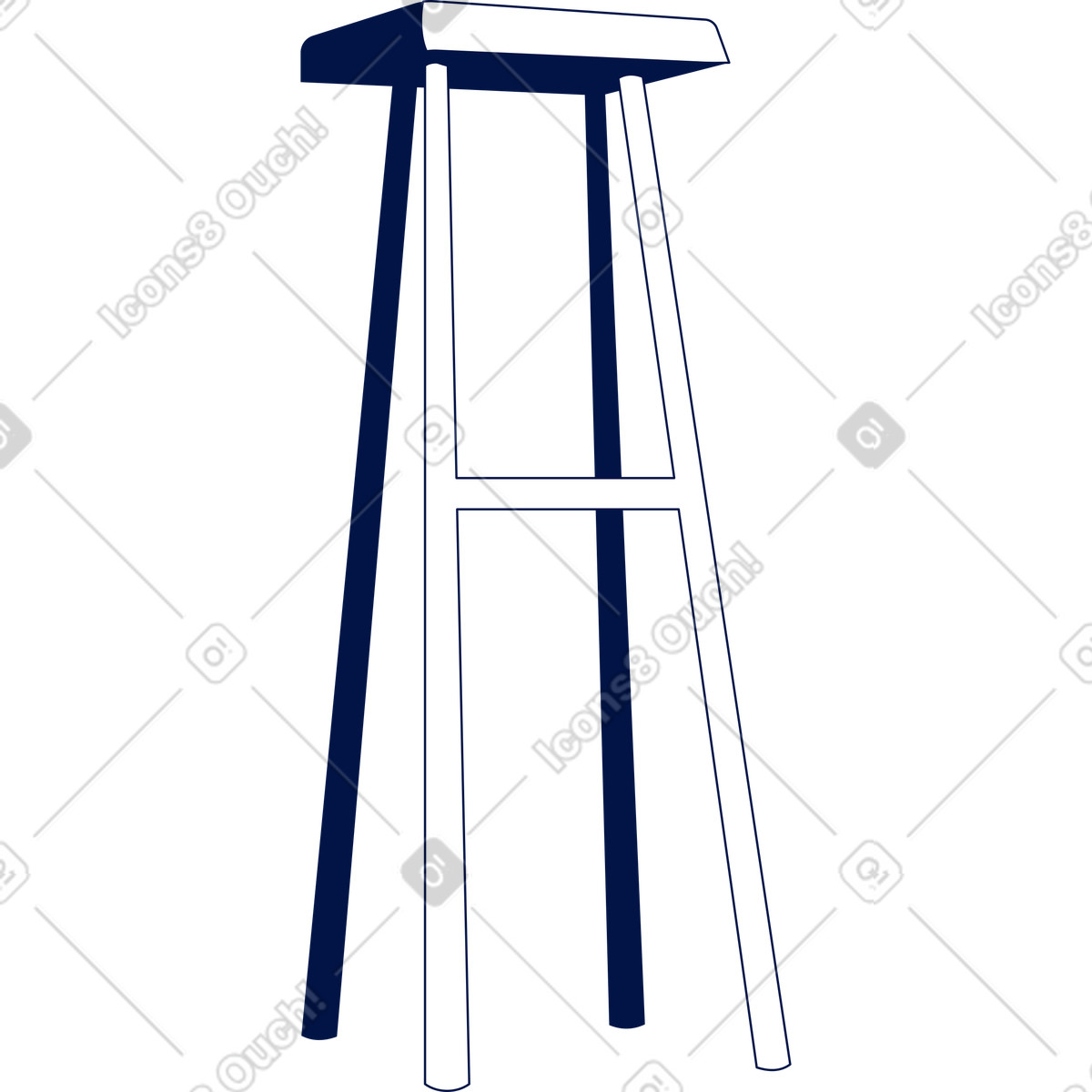 Hoher barhocker-Illustration im Glow-Stil als Download in PNG, SVG