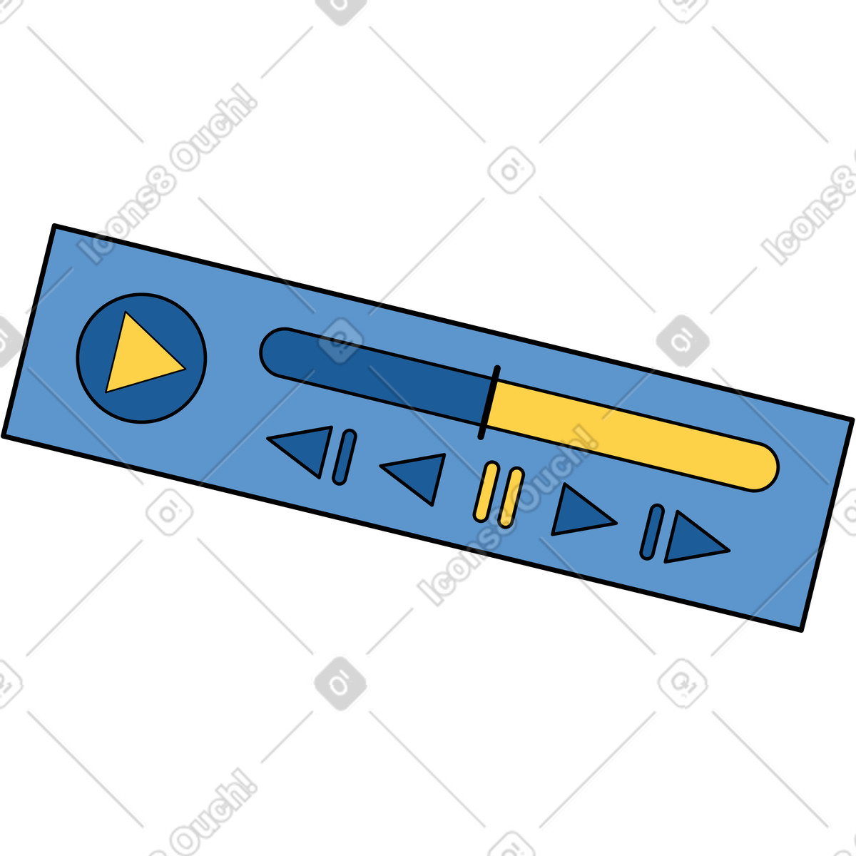 Music player illustration featuring vibrant clipart graphics in free vector