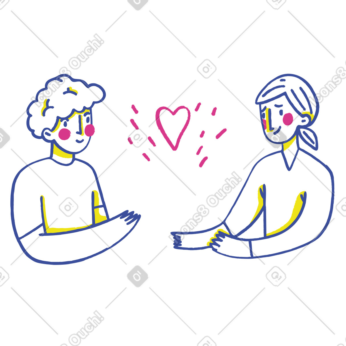 Ilustração de Boy and girl in love em no estilo Lime para baixar em PNG, SVG