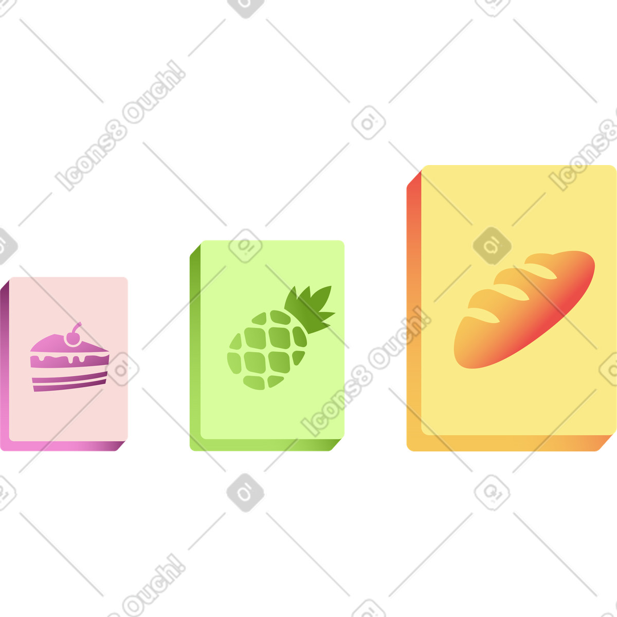 Icone della drogheria illustrazione in stile Levels scarica in PNG, SVG
