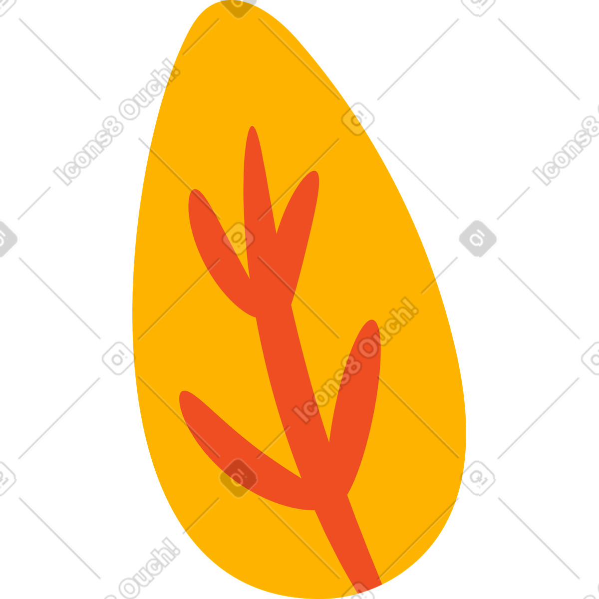 Leaf illustration in Flame style download in PNG, SVG