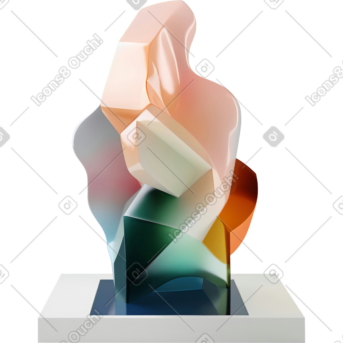 Ilustração de Pilha formas flutuantes abstratas em no estilo 3D Construction para baixar em PNG, SVG