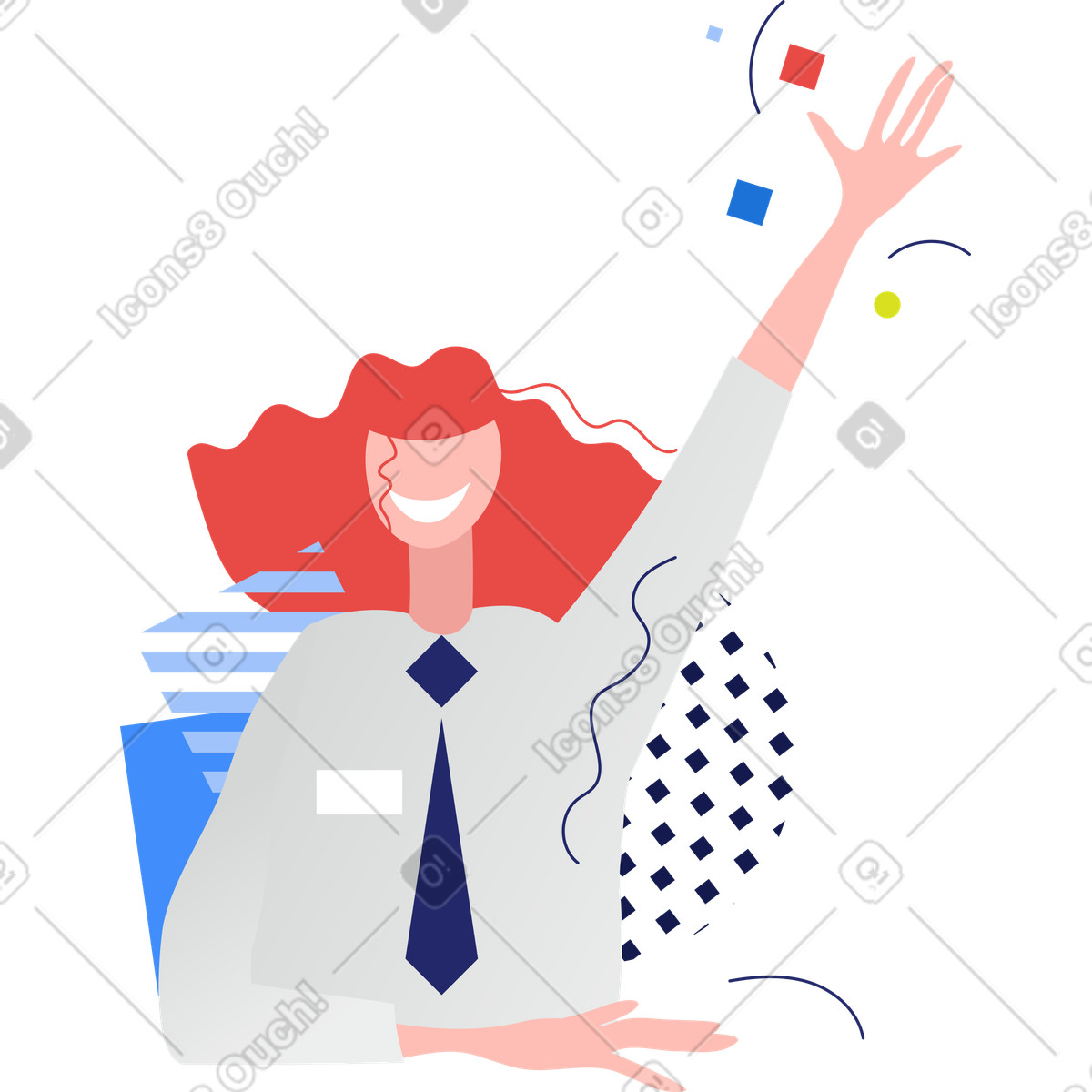 Ilustración Waving woman en estilo Clip a descargar en PNG y SVG