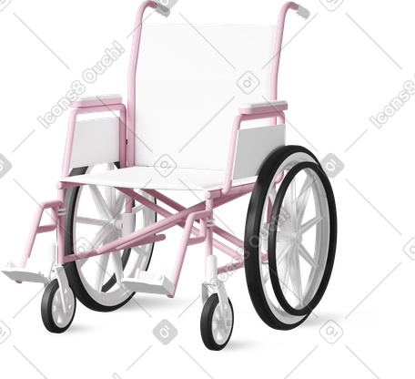 3D wheelchair illustration in Healthcare Casual life style download in PNG, SVG