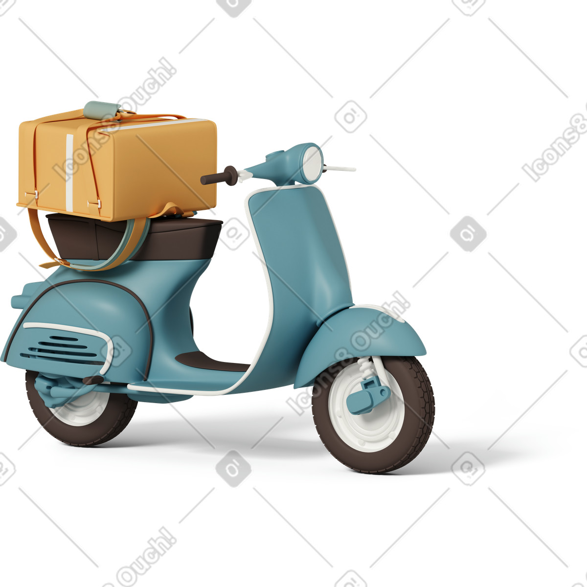 Ilustração de Scooter with delivery bag em no estilo 3D Casual life para baixar em PNG, SVG