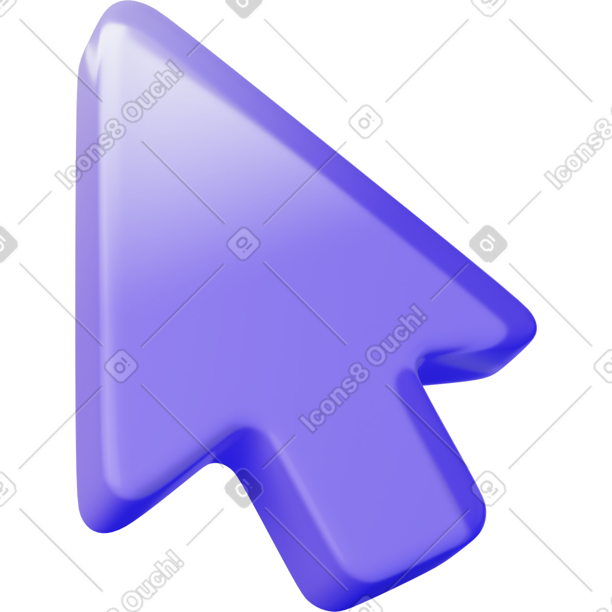 Cursor arrow pointer symbol for web navigation and interface interaction illustration in 3D Playful style download in PNG, SVG