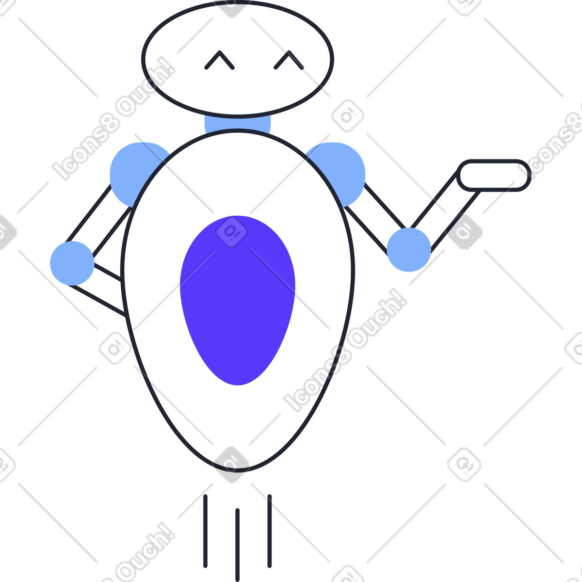 Cameriere robot illustrazione in stile Pablita scarica in PNG, SVG