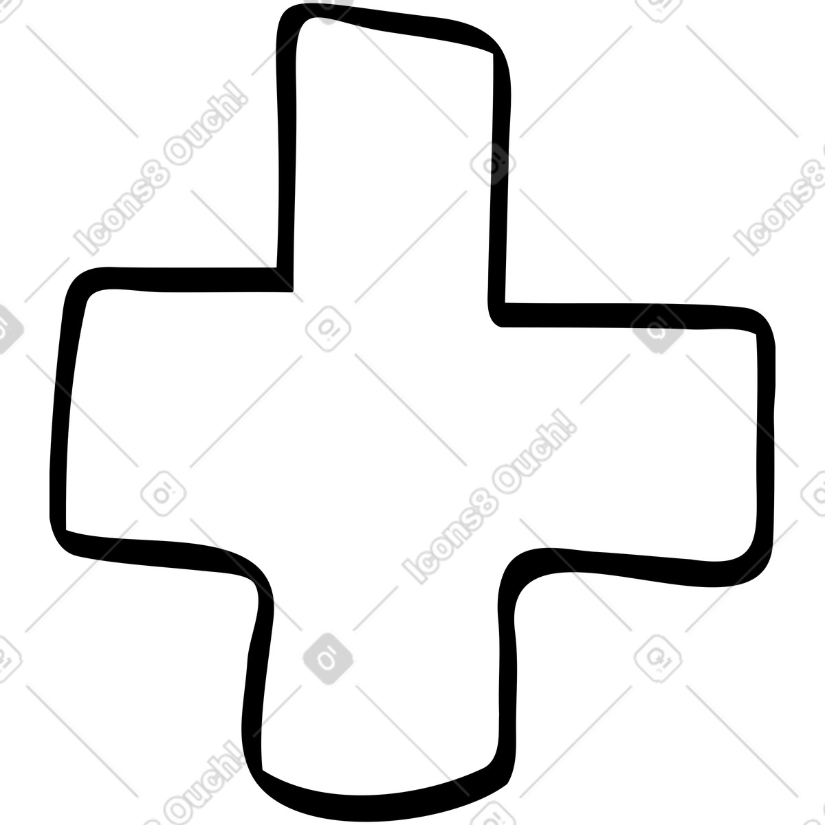 Ilustração de Black cross em no estilo Twirl para baixar em PNG, SVG