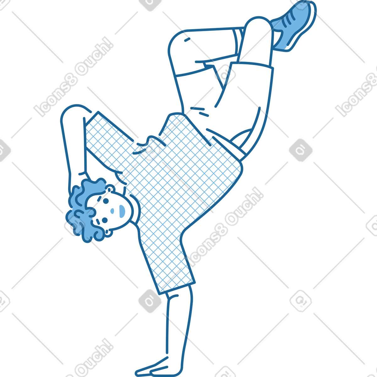 Ilustración Hombre parado sobre una mano en estilo Natty a descargar en PNG y SVG