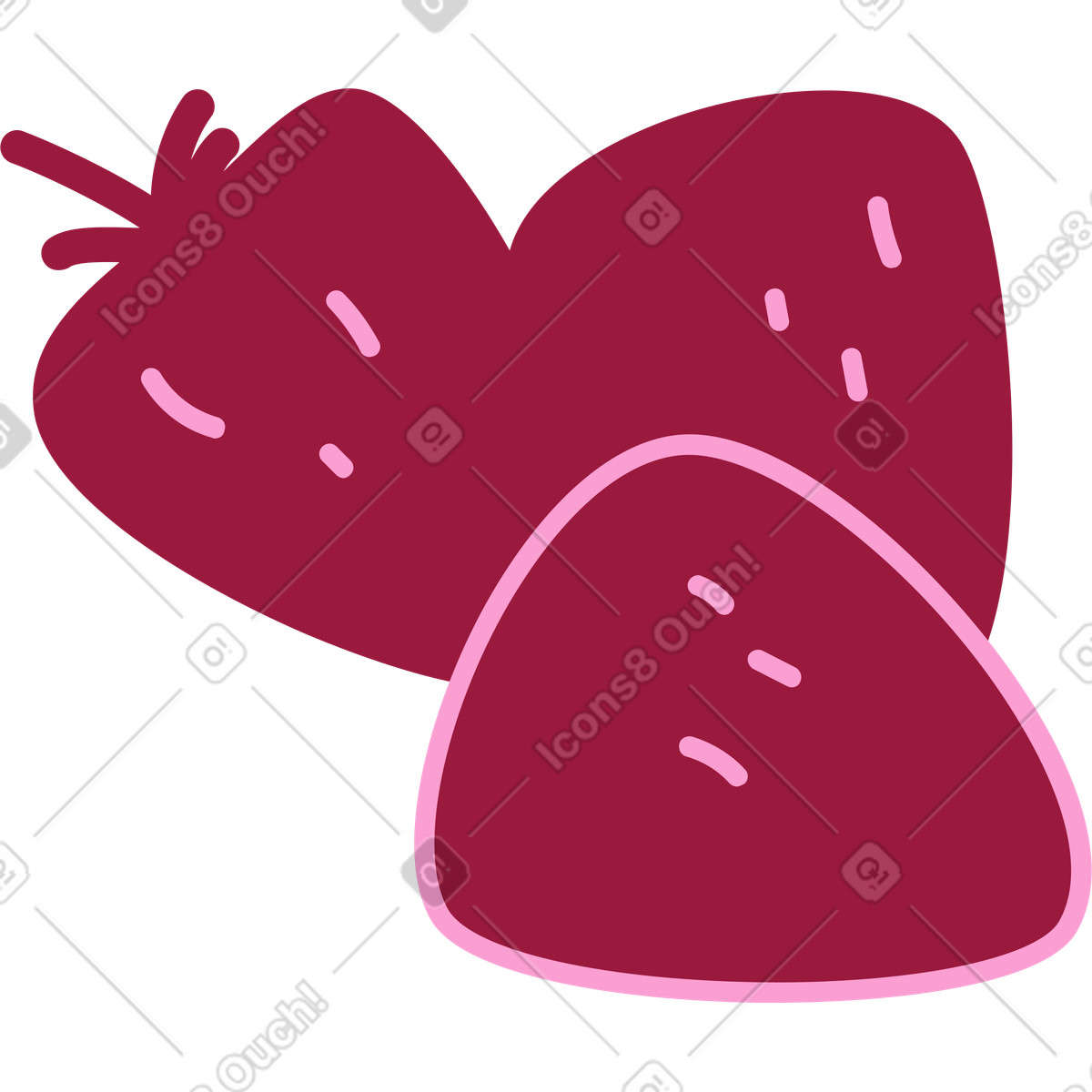 Storyline スタイルの いちご のイラストをPNG、SVG形式でダウンロード