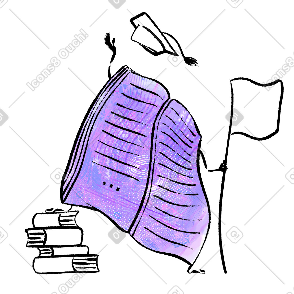 Education is power illustration in Doobry style download in PNG, SVG