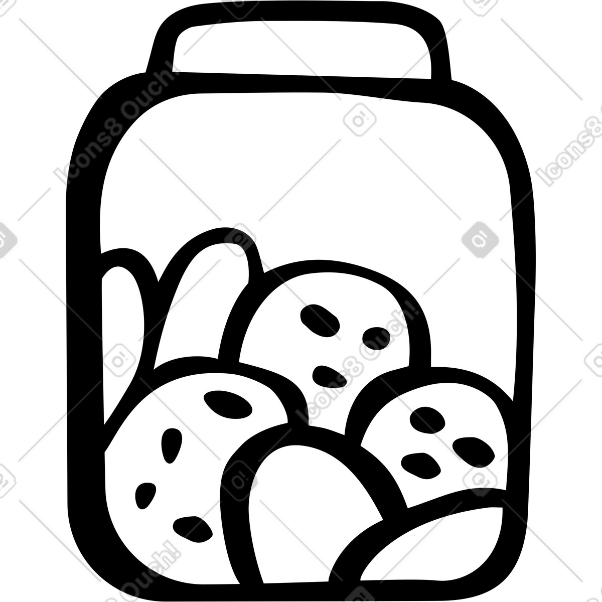 Cookie jar illustration in Journal style download in PNG, SVG