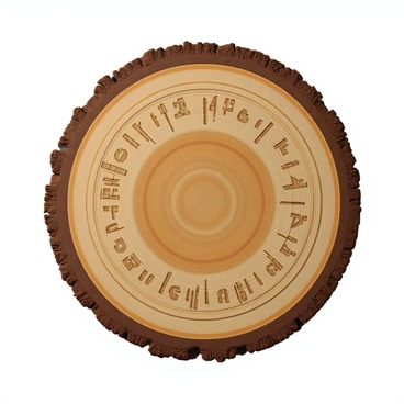 A series of tree rings displayed in cross-section, showing detailed layers of growth. Each ring is marked with intricate financial data, including graphs and figures, that are clearly etched into the wood. Among the markings, prominent "ETF markers" are highlighted, emphasizing key points of interest. The texture of the tree bark is visible, adding a natural element to the composition. The rings vary in color, representing different years of growth, creating a rich contrast against the engraved data.