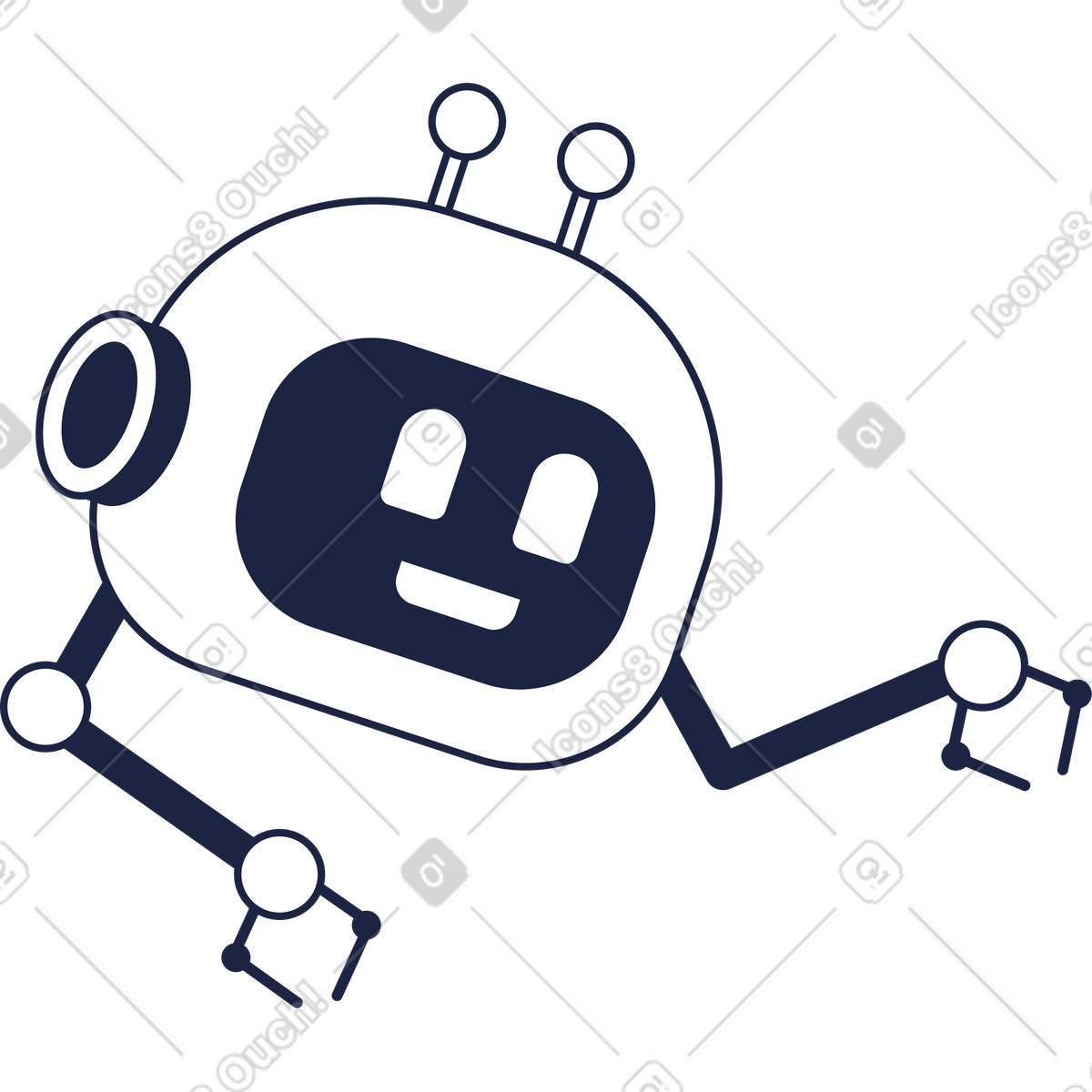 Urban Line スタイルの ロボットアシスタント のイラストをPNG、SVG形式でダウンロード