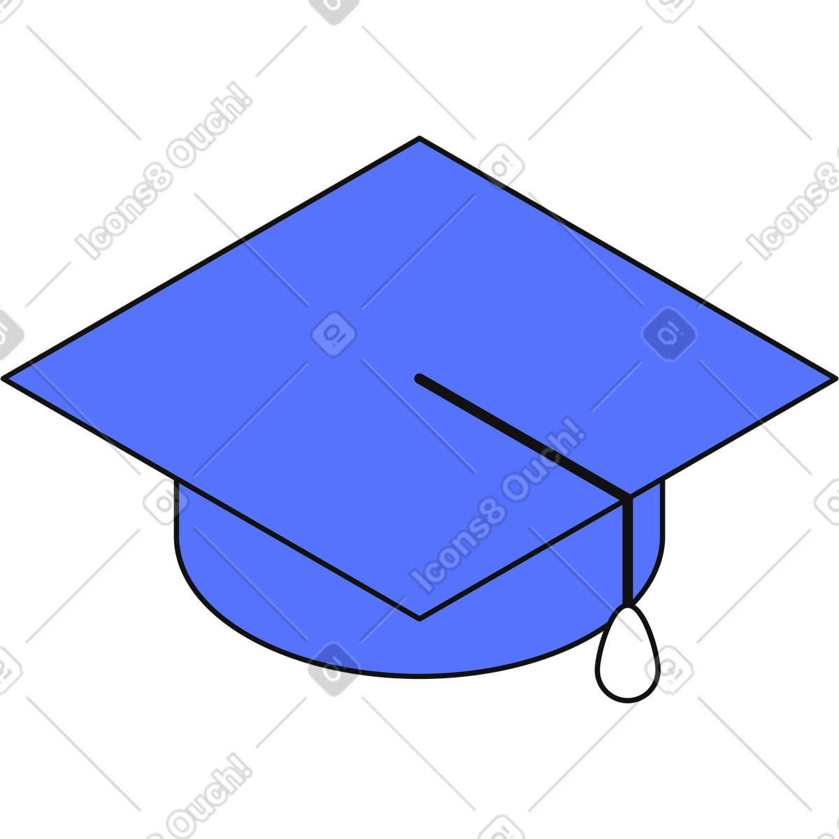 Ilustración Graduation cap icon for online education and e-learning en estilo Main a descargar en PNG y SVG