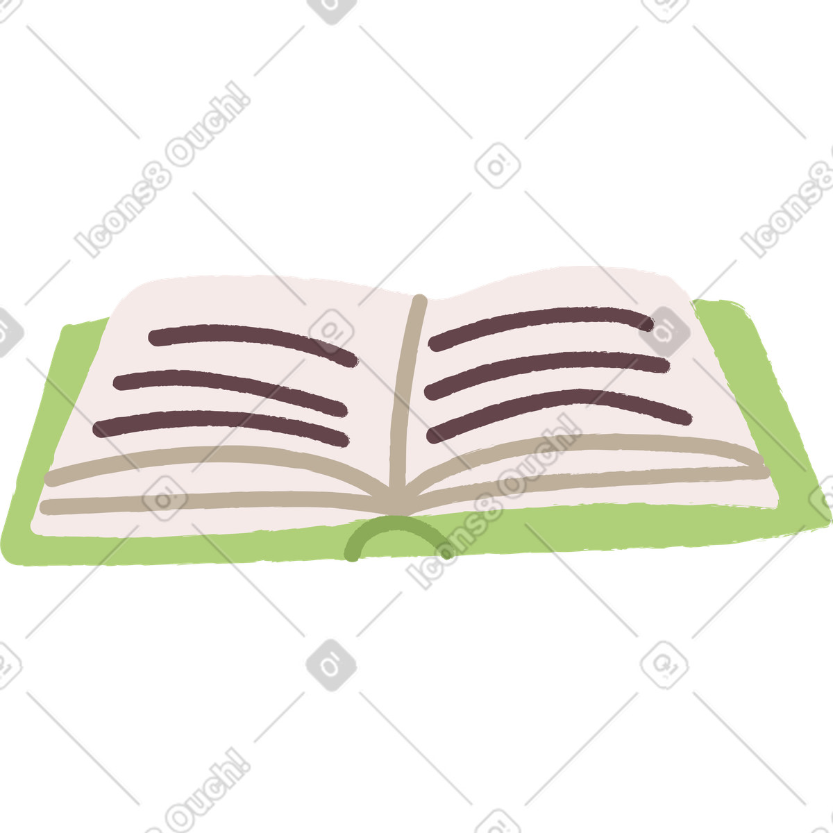 Ilustración Libro abierto en estilo Ginger Cat a descargar en PNG y SVG