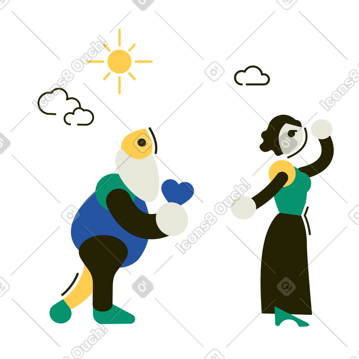 Amore non corrisposto illustrazione in stile Spot scarica in PNG, SVG