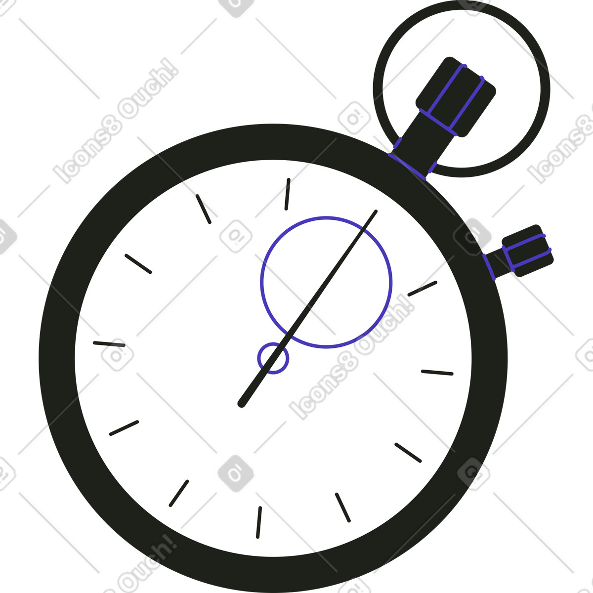 Black timer illustration in Blueberry style download in PNG, SVG