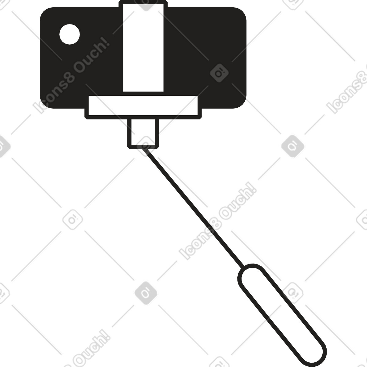 Telefono con selfie stick illustrazione in stile Dazzle Line scarica in PNG, SVG