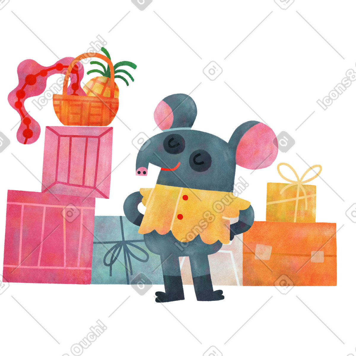 下载 Jungle 风格的 角色接收包裹 插画，支持 PNG、SVG 格式