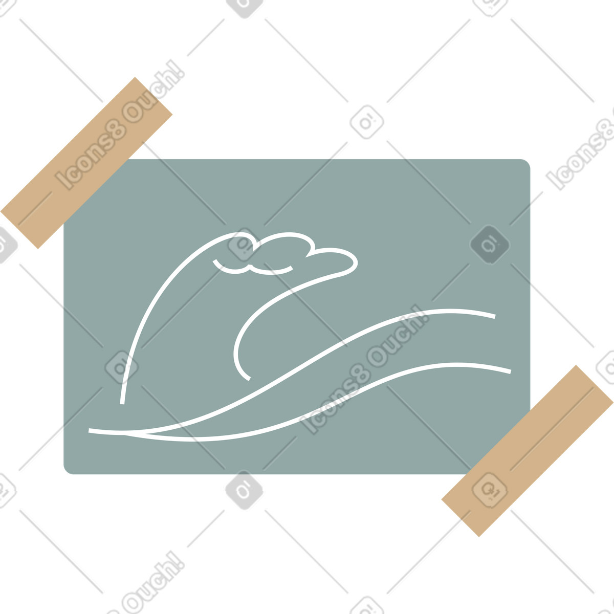 Иллюстрация Picture of the sea with adhesive tape в стиле Lagom — скачать в форматах PNG, SVG