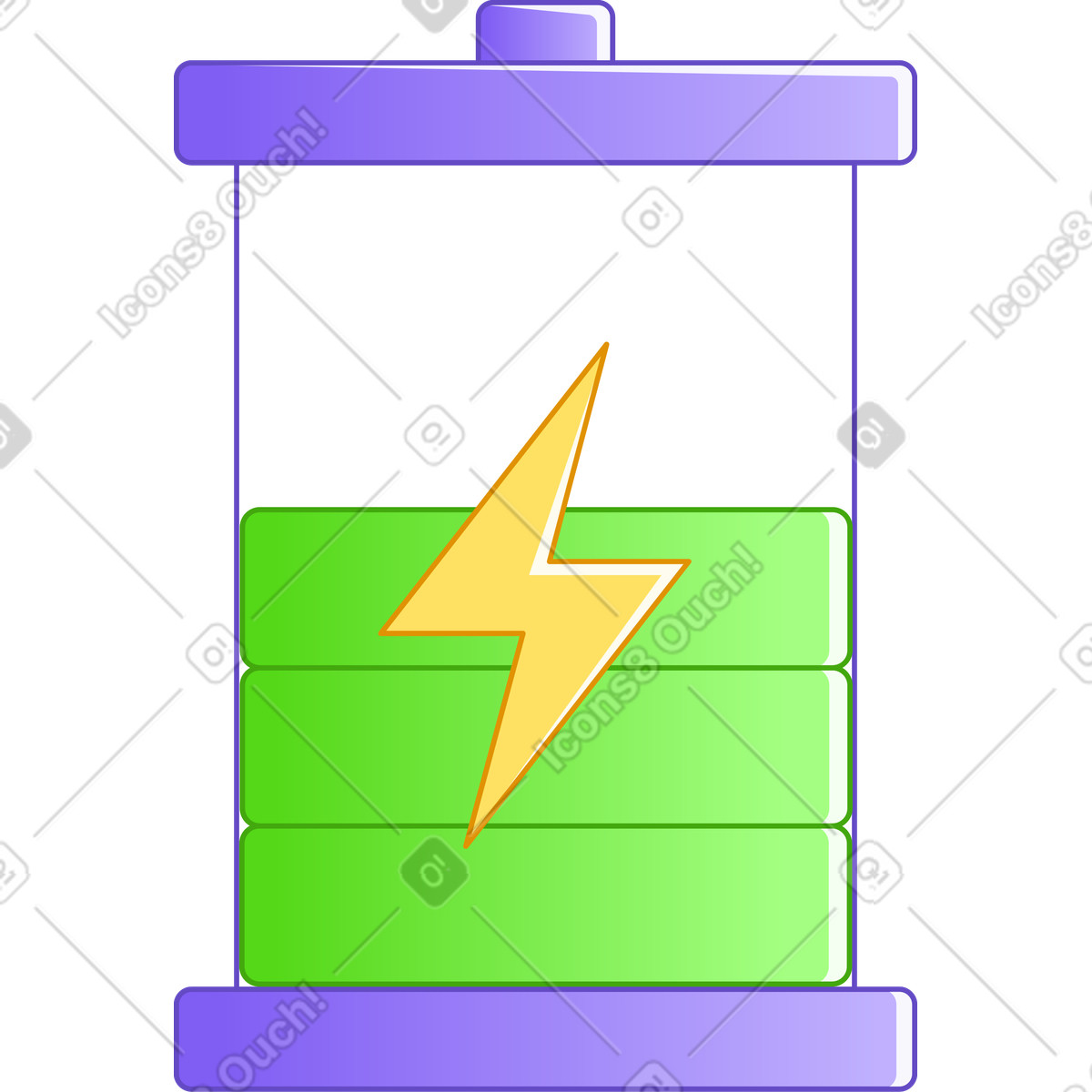 Battery green tech illustration in Rainbow style download in PNG, SVG