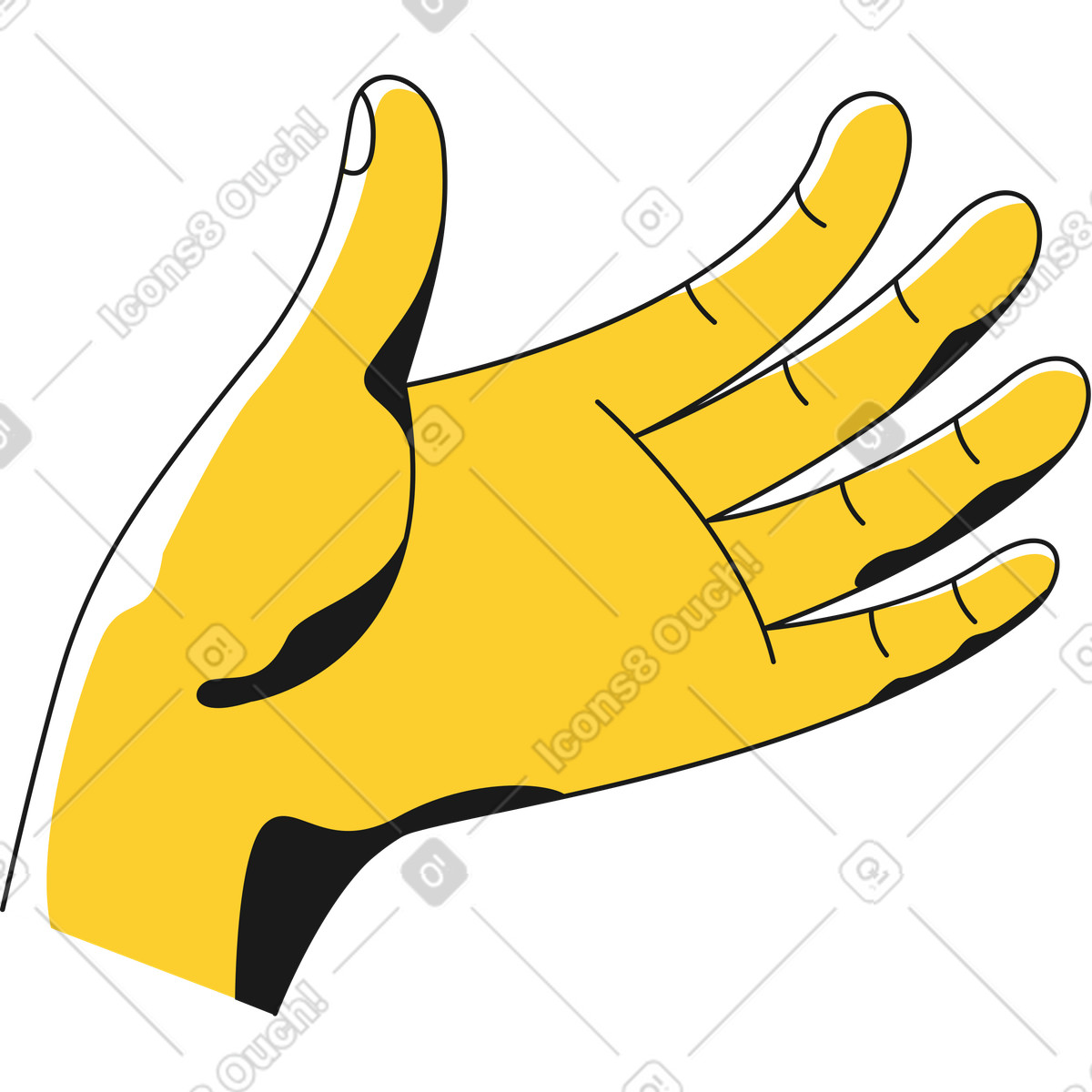 Taxi スタイルの 左手 のイラストをPNG、SVG形式でダウンロード