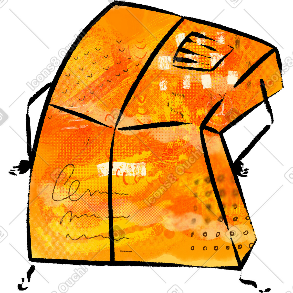 Box illustration in Doobry style download in PNG, SVG