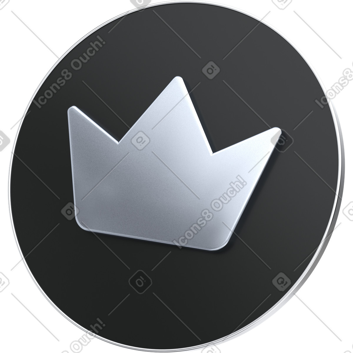 3D Pro 스타일의 Premium crown badge representing exclusive access or elite user tier 일러스트레이션 PNG, SVG 다운로드
