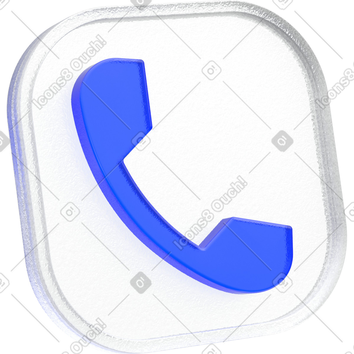 Blue phone handset icon illustration in 3D Enterprise style download in PNG, SVG