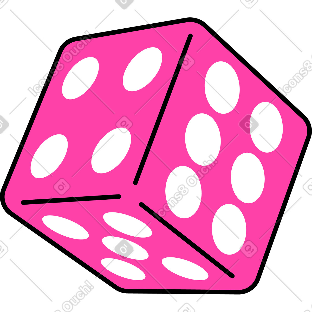 Dice illustration in Jumble style download in PNG, SVG