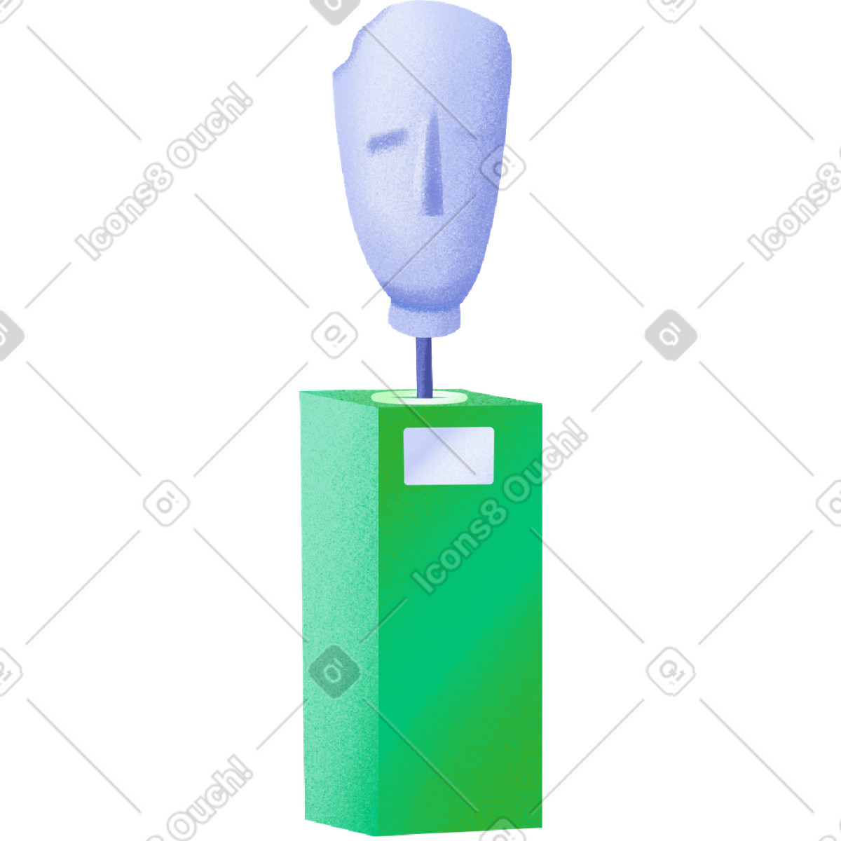 Antique clay mask on a green base-Illustration im Smart-Stil als Download in PNG, SVG