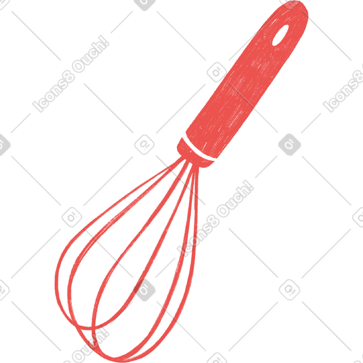 Red whisk illustration in Biro style download in PNG, SVG